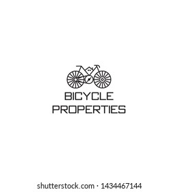 simple, clean, elegant, unique and modern logo design with Bicycle and home for construction, building, sport, etc