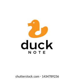 simple, clean, elegant, unique, modern and sophisticated logo design with duck and music note for aviation, airplane, technology, etc
