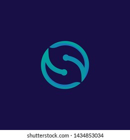 simple, clean, elegant, unique, modern and sophisticated logo design with initial S for technology, security, digital, computer, internet, construction, etc
