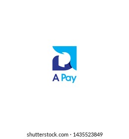 simple, clean, elegant, unique, modern and sophisticated logo design with initial A, P and arrow for technology, security, digital, computer, internet, accounting, marketing, online payment, etc