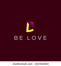 simple, clean, elegant, unique and modern logo design with initial L, B and Love icon