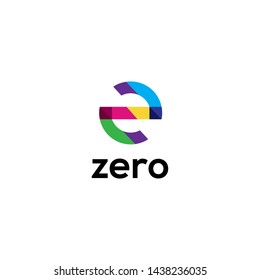 simple, clean, elegant, unique, modern and sophisticated logo design with zero for computer, internet, etc