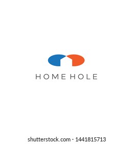 simple, clean, elegant, unique and modern logo design home and cloud
