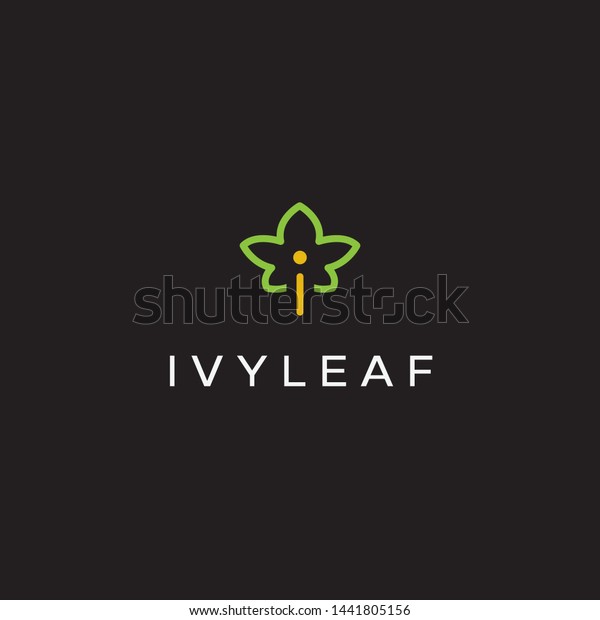 simple, clean, elegant, unique and\
modern logo design with ivy leaf, initial i and\
star