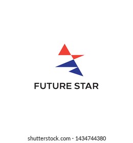 simple, clean, elegant, unique and sophisticated logo design with initial F and star for technology, security, digital, computer, internet, etc