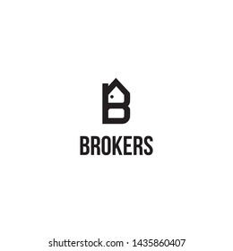 simple, clean, elegant, unique and sophisticated logo design inspiration with initial B and home icon for building, landmark, broker, real estate, etc