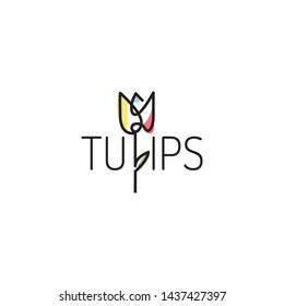 simple, clean, elegant, unique and sophisticated logo design with tulip for fashion, cosmetics, wedding, etc