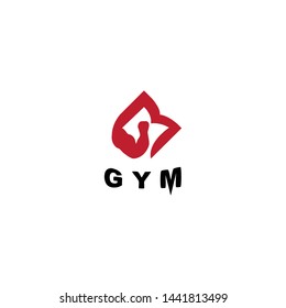 simple, clean, elegant, unique, sophisticated, strong, powerful and modern logo design with initial G, M, and muscle for gym, fitness, etc