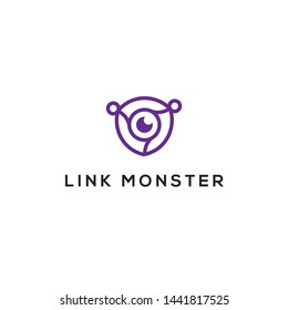simple, clean, elegant, unique, sophisticated, strong, powerful and modern logo design with link or connect, eye or camera lens