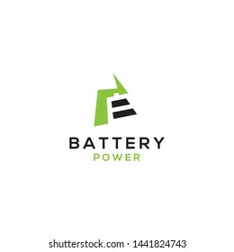 simple, clean, elegant, unique, sophisticated and modern logo design with bolt and Battery