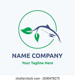 Diseño de concepto de logotipo de granja de peces simple y limpio para su plantilla de empresa 