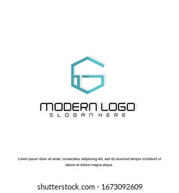 Simple and clean flat design of letter G logo vector template. 