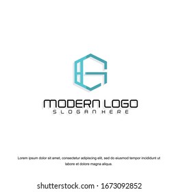 Simple and clean flat design of letter G logo vector template. 