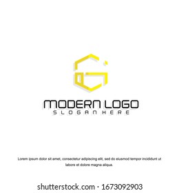 Simple and clean flat design of letter G logo vector template. 