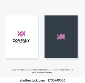 Diseño plano simple y limpio de la plantilla del vector del logotipo M de letra. Plantilla de diseño del logotipo M de la carta corporativa de negocios. Logo de la letra M para los negocios.