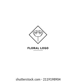 Simple and clean floral logo template. Minimal style logo for business and branding identity.