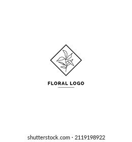 Simple and clean floral logo template. Minimal style logo for business and branding identity.