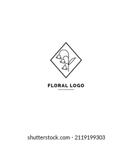 Simple and clean floral logo template. Minimal style logo for business and branding identity.