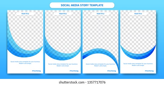 Simple Clean And Formal Social Media Instagram Story Design Template With White And Blue Curve Of Horizon Swoosh
