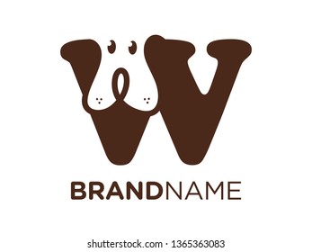 Simple, Clean and Friendly illustration initial logo design combining letter with dog face.