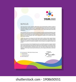 Simple Clean  Fun And Colorful Circle Letterhead Design