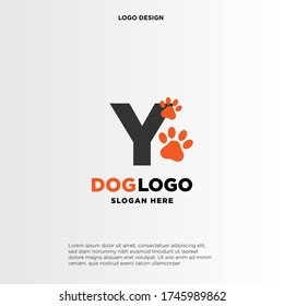 Simple, Clean and Funny logo design paws combine with letter Y