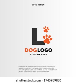 Simple, Clean and Funny logo design paws combine with letter L