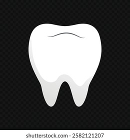 Simple and clean generic tooth illustration in lineal style, perfect for dental care themes, health projects, or educational materials.