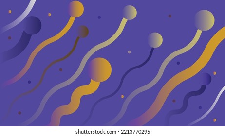 Einfache, saubere geometrische Formen auf glattem Farbverlauf-Muster abstrakter Hintergrund. Blasen mit schwindenden Farbverläufen, die diagonal über den Bildschirm ausgerichtet sind, mit hellen Farben. Zickzack-Linien-Hintergrund