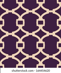 Simple, clean geometric shapes: Trellis,chain from massive links on a contrasting background.