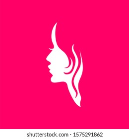 simple and clean girl silhouette logo