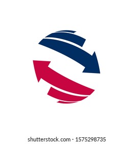 simple and clean globe and arrow logo