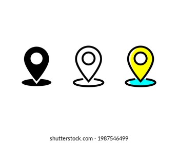 Simple Clean Gps, Location, Navigation Vector Icon Set