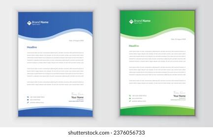 Simple clean gradient color letterhead