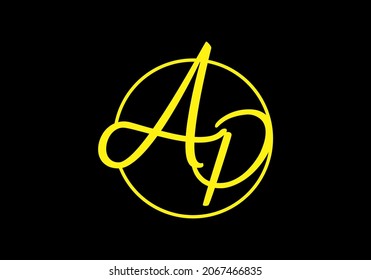 Simple and clean graphic of AP initial letter design