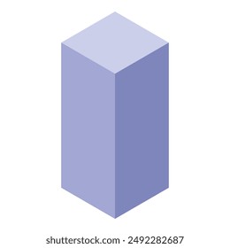 Simple, clean graphic of a light purple rectangular cube standing up on a white background