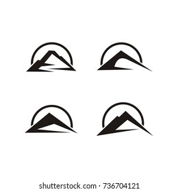 Simple and clean graphic mountain logo pack design template vector in black color