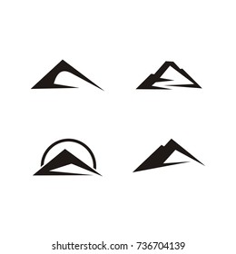 Simple and clean graphic mountain logo pack design template vector in black color