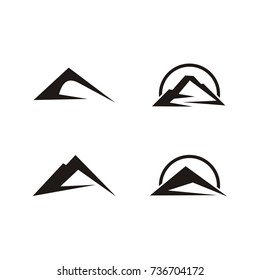 Simple and clean graphic mountain logo pack design template vector in black color