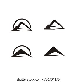 Simple and clean graphic mountain logo pack design template vector in black color