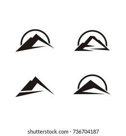Simple and clean graphic mountain logo pack design template vector in black color