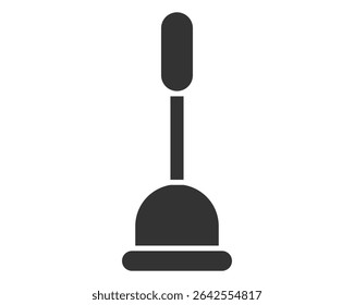 Simple, clean graphic of a plunger. Symbol of unblocking, fixing problems, or home repair. Perfect for plumbing services, DIY projects or general household needs.
