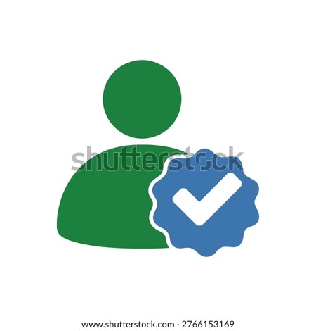 A simple, clean graphic representing a verified user profile. Ideal for social media, authentication, or membership confirmation in web design and marketing.