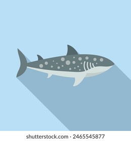 Simple and clean graphic of a whale shark on a blue background, suitable for educational material
