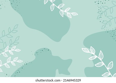 Simple Clean Green Floral Background Set
