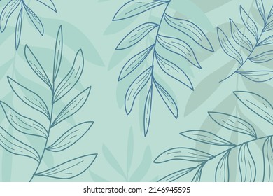 Simple Clean Green Floral Background Set