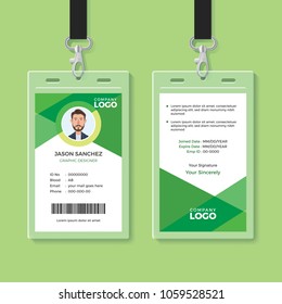 Simple and Clean Green ID Card Design Template