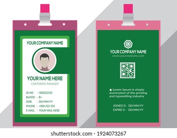 Simple and Clean Green ID Card template design EPS 10