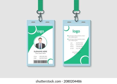 Simple and Clean Green ID Card Design Template