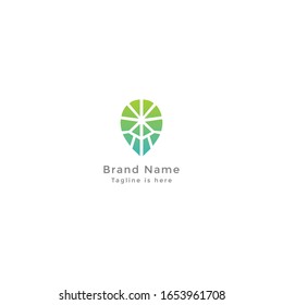 simple, clean, Green leaf vector logo design